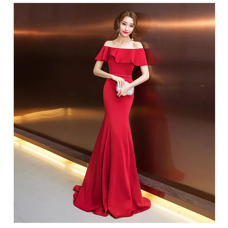 It's YiiYa Evening Dress Long Elegant Tunic Mermaid Women Party Dress Boat Neck Cap Sleeve Robe de Soiree Plus Size 2019 E515 It's YiiYa Evening Dress Long Elegant Tunic Mermaid Women Party Dress Boat Neck Cap Sleeve Robe de Soiree Plus Size 2019 E515