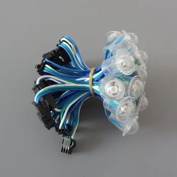 

1000pcs/lot 16mm diameter DC5V WS2811 addressable RGB full color led smart module 0.24W(one 5050 SMD LED) IP68 transparent cover