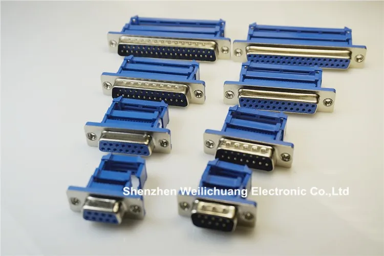 

4PCS Flat Cable IDC D-Sub Connector 9 15 25 37 50 Positions Plug Socket Serial Port I/O cable Assembly D-SUB RS232 adapter