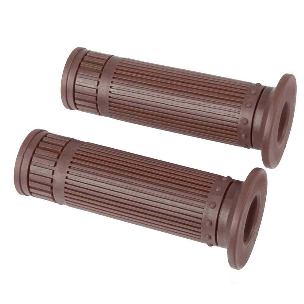 Motorbike Hand Grips Left 22MM Right 24MM Vintage Handle Grips Motorcycle Universal Rubber Handlebar Grips Hand Grip Bar Ends For F800R Color : Brown 