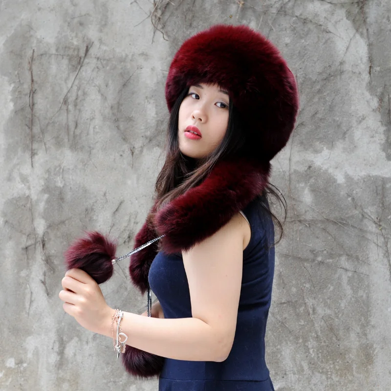 mad bomber trapper hat CX-C-175B New Design China Supplier 2017 Winter Women White Hat Warm Fox Fur Lady Hat Russian Hat mens leather bomber hat