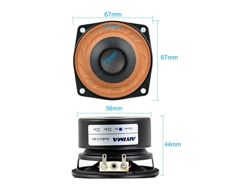 AIYIMA 2 шт 2,5 дюймов 15 Вт аудио портативный динамик s 4Ohm 8Ohm полный диапазон Hifi бас мини-динамик DIY для домашнего кинотеатра