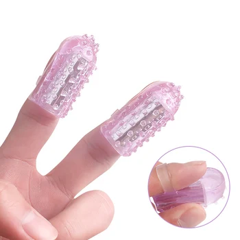 1pcs Mini Finger Vibration Sleeve Clitoris G Spot Stimulator Adult Lesbian Sex Toys for Woman Woman Dancer Finger Vibrator 2