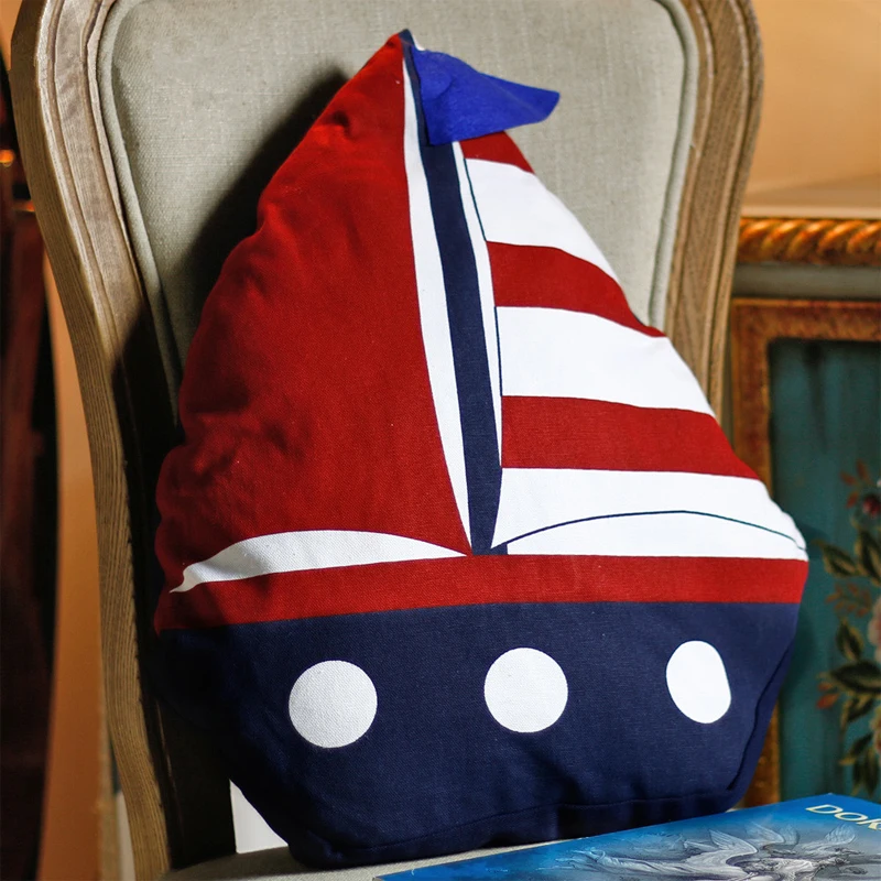 39 см Парусная Подушка с изображением корабля Подушка 1 шт. из хлопка, в среднеземноморском стиле льняной диван украшение автомобиля диванные подушки