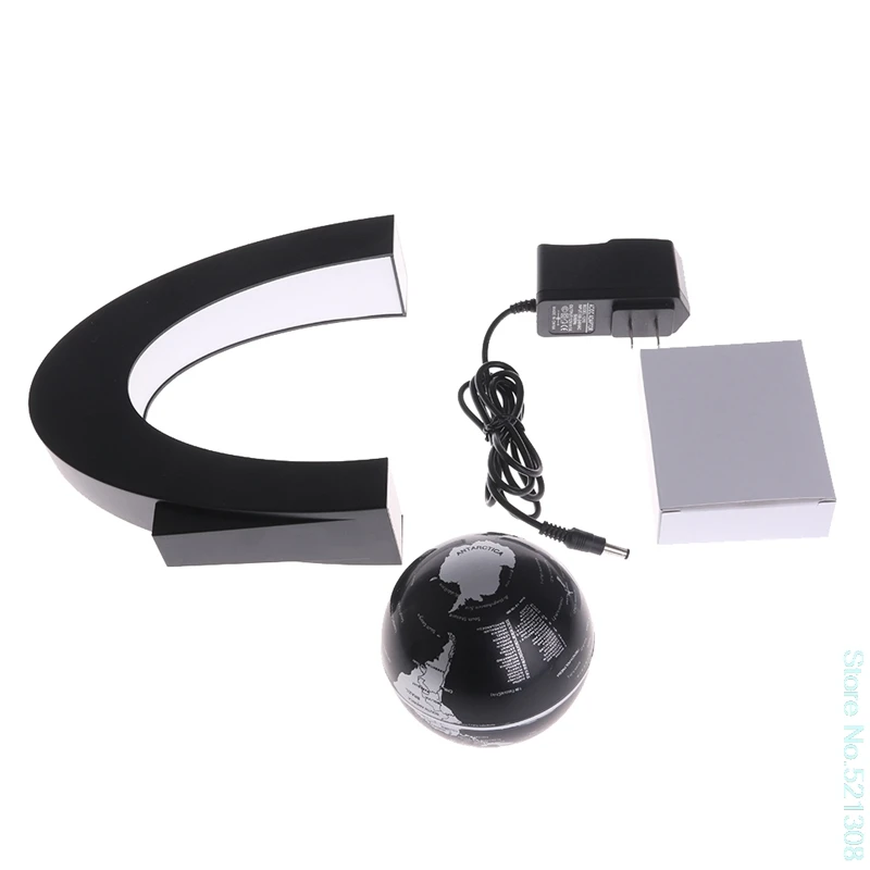 

C Shape Magnetic Levitation Floating Globe World Map Model with LED Light US Plug Gift Drop Ship