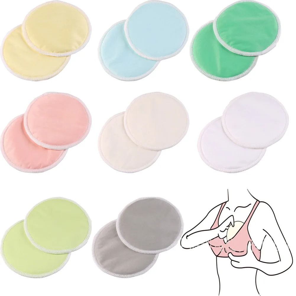 10Pcs Mom Bamboo Breast Nursing Pad Waterproof Washable Feeding Reusable 3 Layers Thick Pads