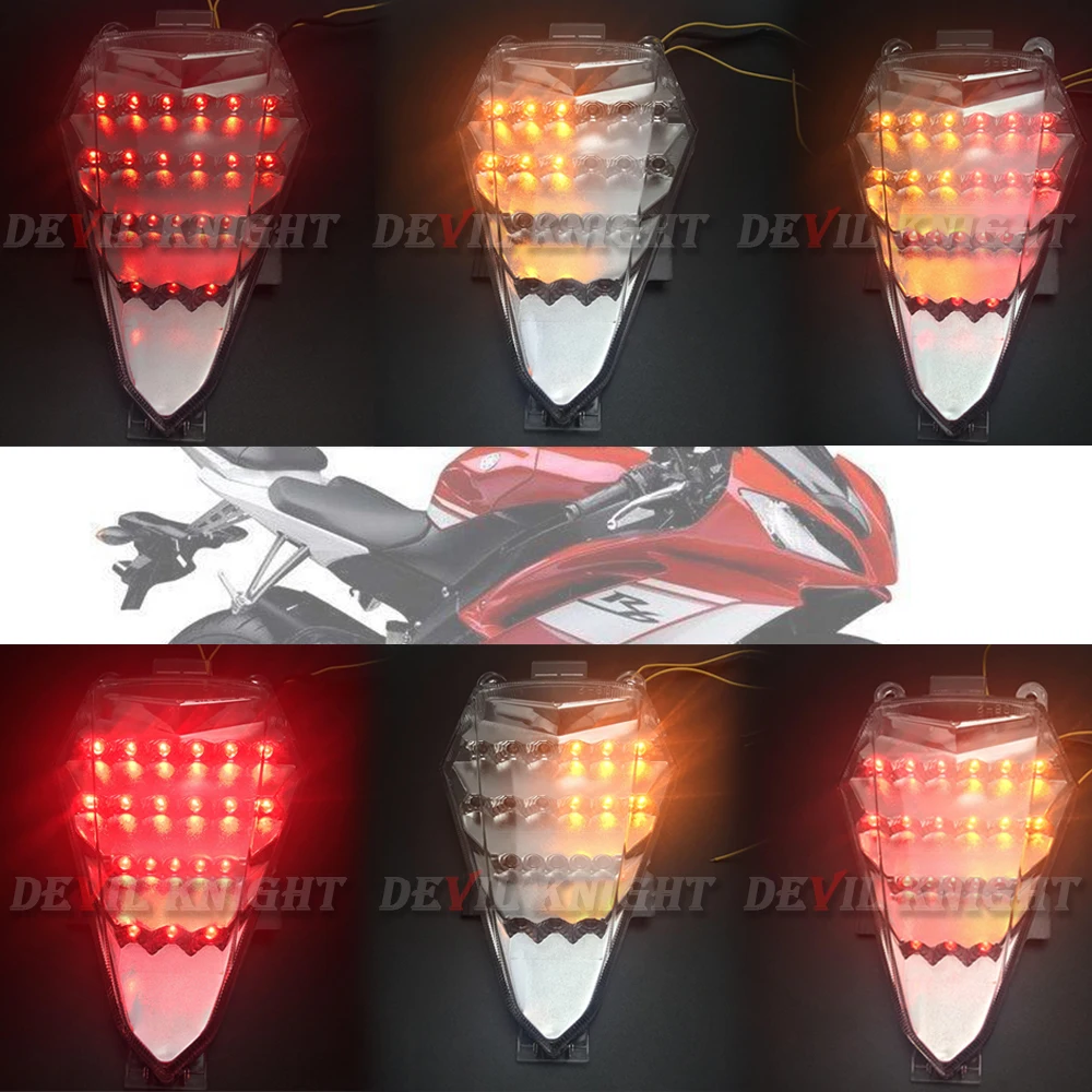 Мотоцикл свет для Yamaha YZF R6 YZF-R6 08-16 модифицированный светодиодный задний фонарь Тормозная лампа мотоцикла с светодиодный поворотник аксессуары