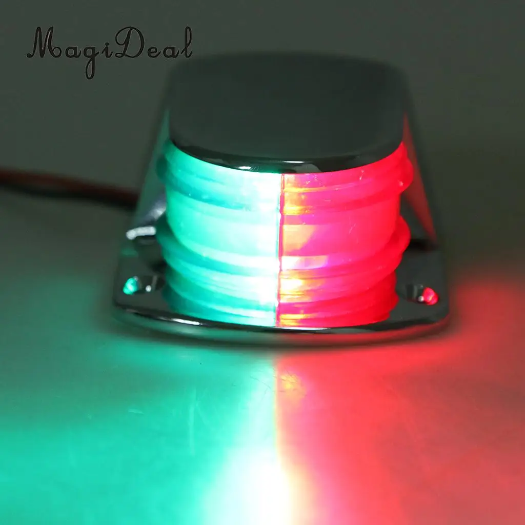 Лодочный светильник MagiDeal, морской светильник с бантом, навигационный светильник, двухцветная, красная, зеленая линза, сигнальный