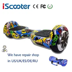 Hoverboard Бесплатная Доставка Красочный iScooter 2 Колеса самостоятельно Баланс Электрический скутер с LED 7 дюймовый Смарт-рулевого колеса Скейтборда