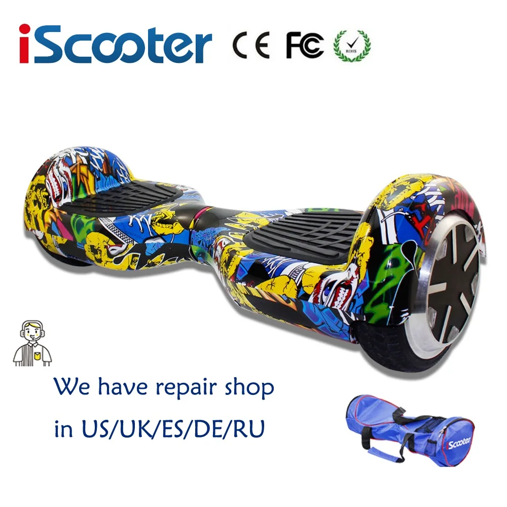 

hoverboard Free Shipping Colorful iScooter 2 Wheel self Balance Electric scooter with LED 7inch Smart steering-wheel Skateboard