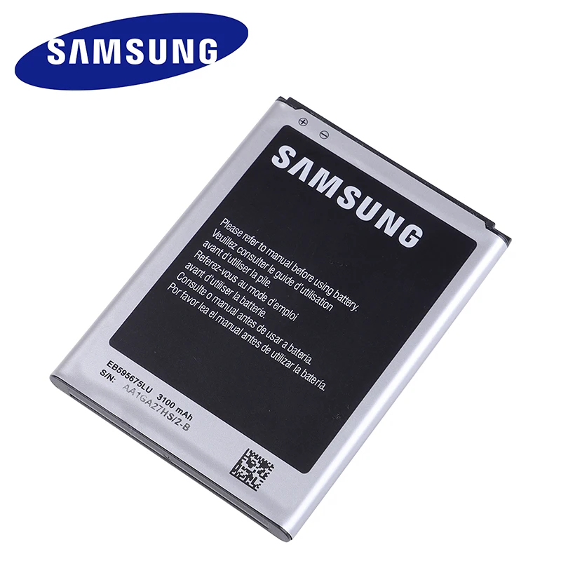 Подлинный Оригинальная батарея samsung EB595675LU для samsung Galaxy Note 2 N7100 N7102 N719 N7108 N7108D NOTE2 3100 мА-ч