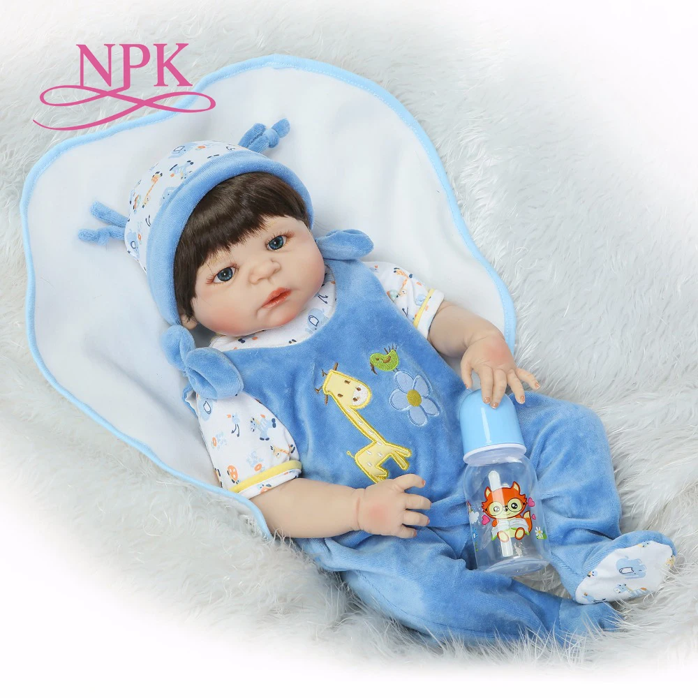 

NPK 57CM full silicone body reborn baby boy dolls soft silicone vinyl real gentle touch bebe new born real baby Gift