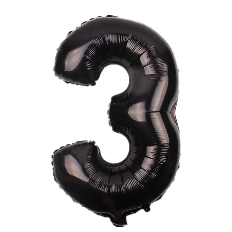 16& 32 ''черные воздушные шары с цифрами, воздушные шары из фольги 0, 1, 2, 3, 4, 5, 6, 7, 8, 9, черные вечерние воздушные шары на день рождения, юбилей, празднование рождения ребенка