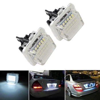 

2PCS LED Auto Number Plate Light for Benz W204(5D) W207 W212 W216 W221 6000K 12V 3W Car Styling 18 LEDs Car License Plate Light
