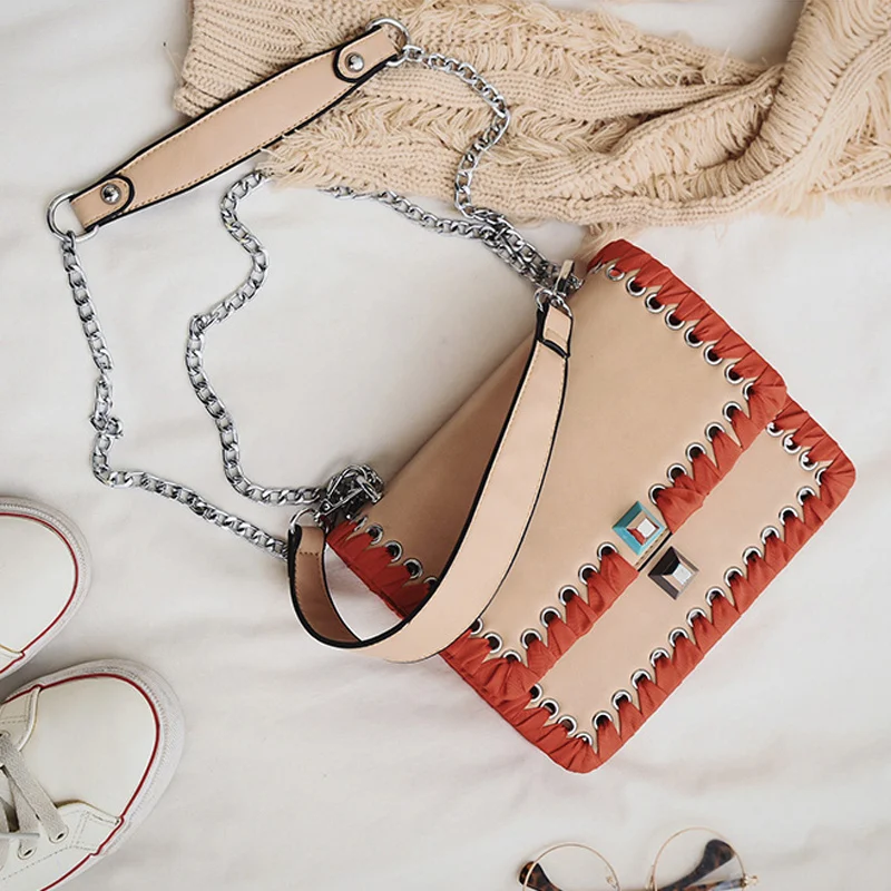 

2017 spring and summer fashion ruslana korshunova bandage bag messenger bag handbag women's chain bag