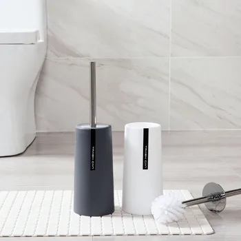

OTHERHOUSE Toilet Brush Set Toilet Cleaning Brush And Holder Standing Simple Style Scrubber Bathroom Hotel Cleaning Tools