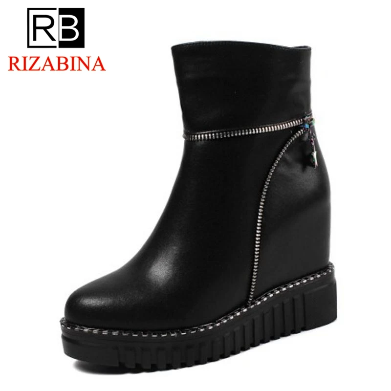 RizaBina/женские меховые ботинки Зимние ботильоны из натуральной кожи Теплая обувь