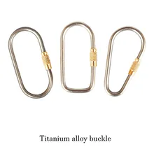 Титан Карабин D-ring Бутылки Крюк Мульти Брелок для ключей Винт блокировки пряжки безопасности и выживания Z1010 5 вниз