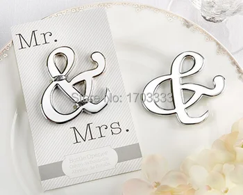 

100pcs/Lot+Unique Design"Mr. & Mrs." Silver-Finished Ampersand Wine Bottle Opener Wedding Party Souvenir Gift+FREE SHIPPING