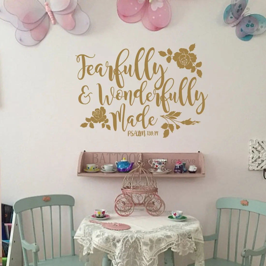

Creative Fearfully Wonderfully Made Quotes Vinyl Stickers For Kids Rooms Decoration Decor Wall Decals