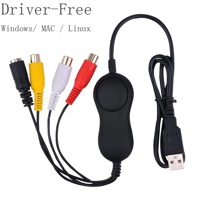 USB 2.0 RCA AV S-Video Video Capture Card Stick,Win10 64 Mac VLC Vmix,AMCAP,OBS