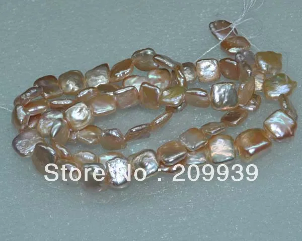 

huij 002651 Natural Rare pink A+++ 13-14mm luster square Nuclear pearlNecklace