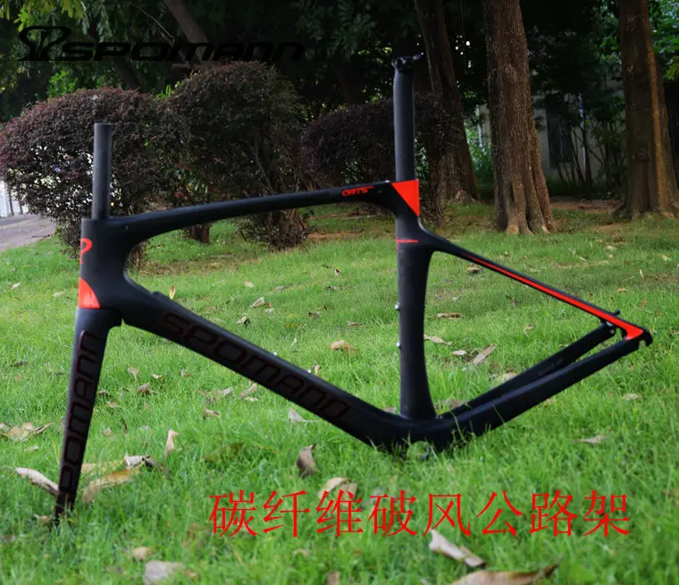 Best Newest 3 colors SPOMANN Racing 700C Road bike matte UD full carbon fibre bicycle frames+fork+seatpost+headsets+BB Free shipping 2