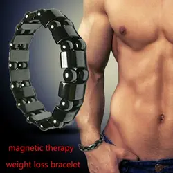 Регулируемый Круглый Магнитный браслет для похудения с черным камнем, забота о здоровье, роскошный продукт для похудения
