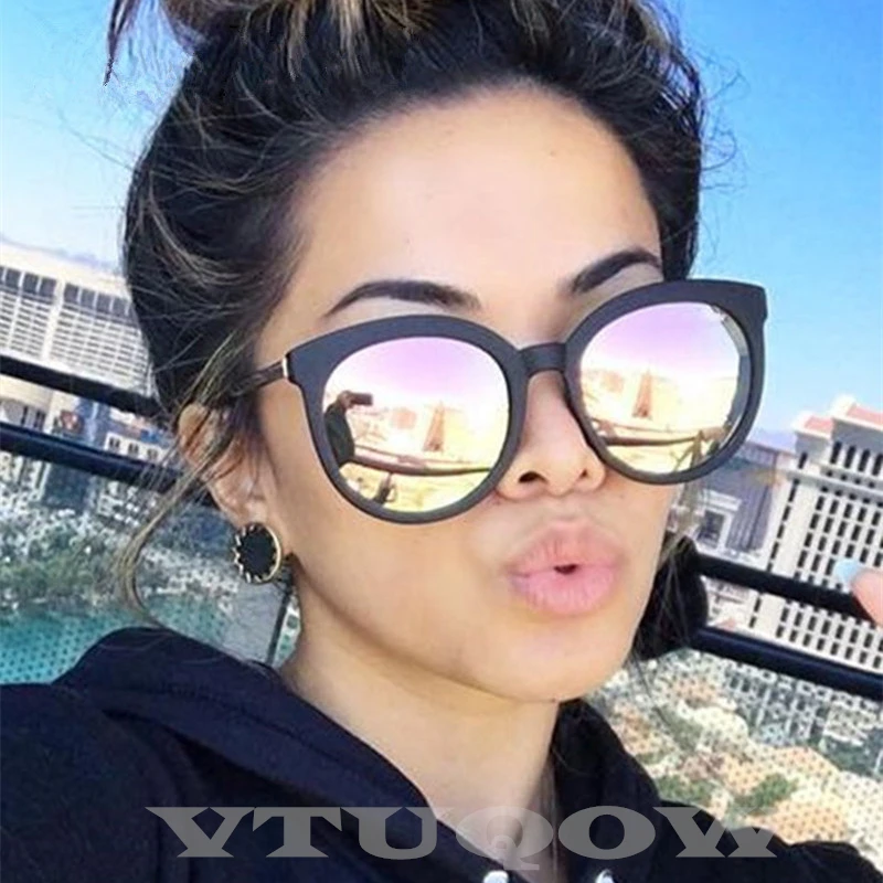 

High Quality Sunglasses Women Brand Designer 2019 Pink Mirror Vintage Sunglass Female Sun Glasses For Women Shades UV400 Eyewear