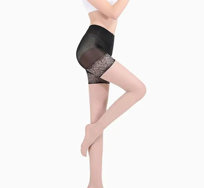 

10D women summer Velvet safety pants tights thin pantyhose, 2 gusset plus size ultrathin anti-hook security pants stockings