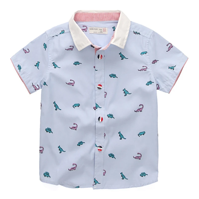 

Baby Boys Shirts for British Children Cotton Cartoon New Brand 2019 Short Sleeve School Blouses Kids Spring England Clothes