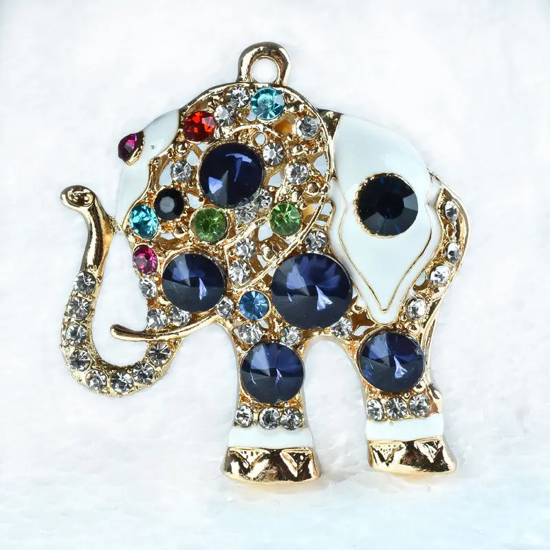 

Plated Inlaid CZ Zircon & Rhinestone Elephant Shap Pendant D1050