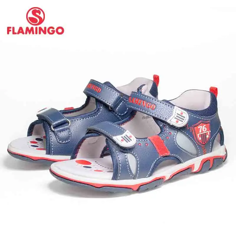 

FLAMINGO Brand 2018 Mixed Color Summer Hook&Loop Red and Blue Casual Kids shoes Toddler Outdoor Sandals for boy 81S-XDB-0756