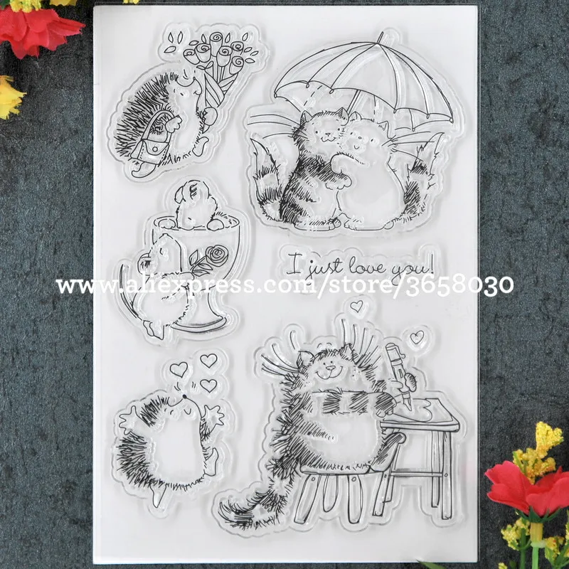Love you Cat альбом для скрапбукинга сделай сам фото карты резиновый чистый штамп