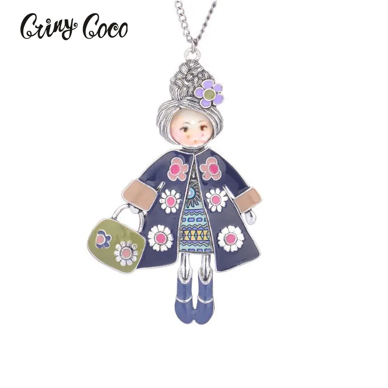 

Cring Coco Necklace For Girls Children Kids Enamel Cartoon Figure jewelry Accessories Women Cute Necklace Pendant Party