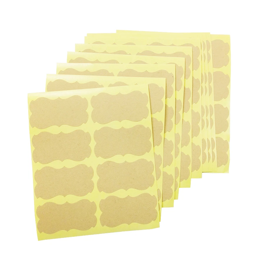 80 Pcs/lot Kraft Paper Blank Irregular Seal Sticker Paper Adhesive DIY Decoration Handmade Products Gift Package Label