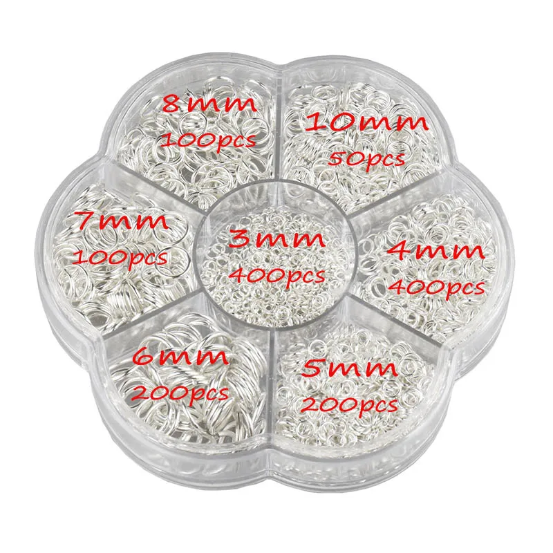 

3 4 5 6 7 8 10mm Open&Closed Jump Ring Set For Jewelry Making Silver Plated Color DIY Basic DIY Connector Findings Components