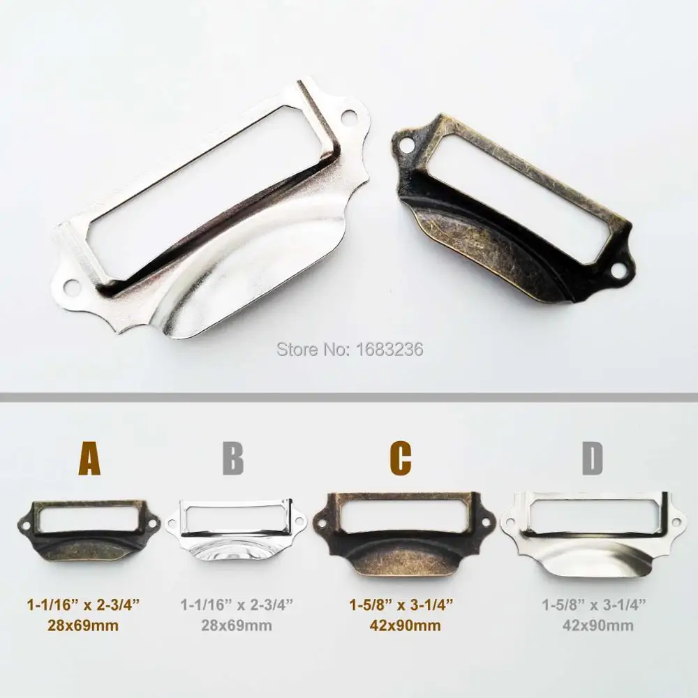 6 шт. металлическая этикетка тянущаяся рамка ручка фотография с именем для мебели