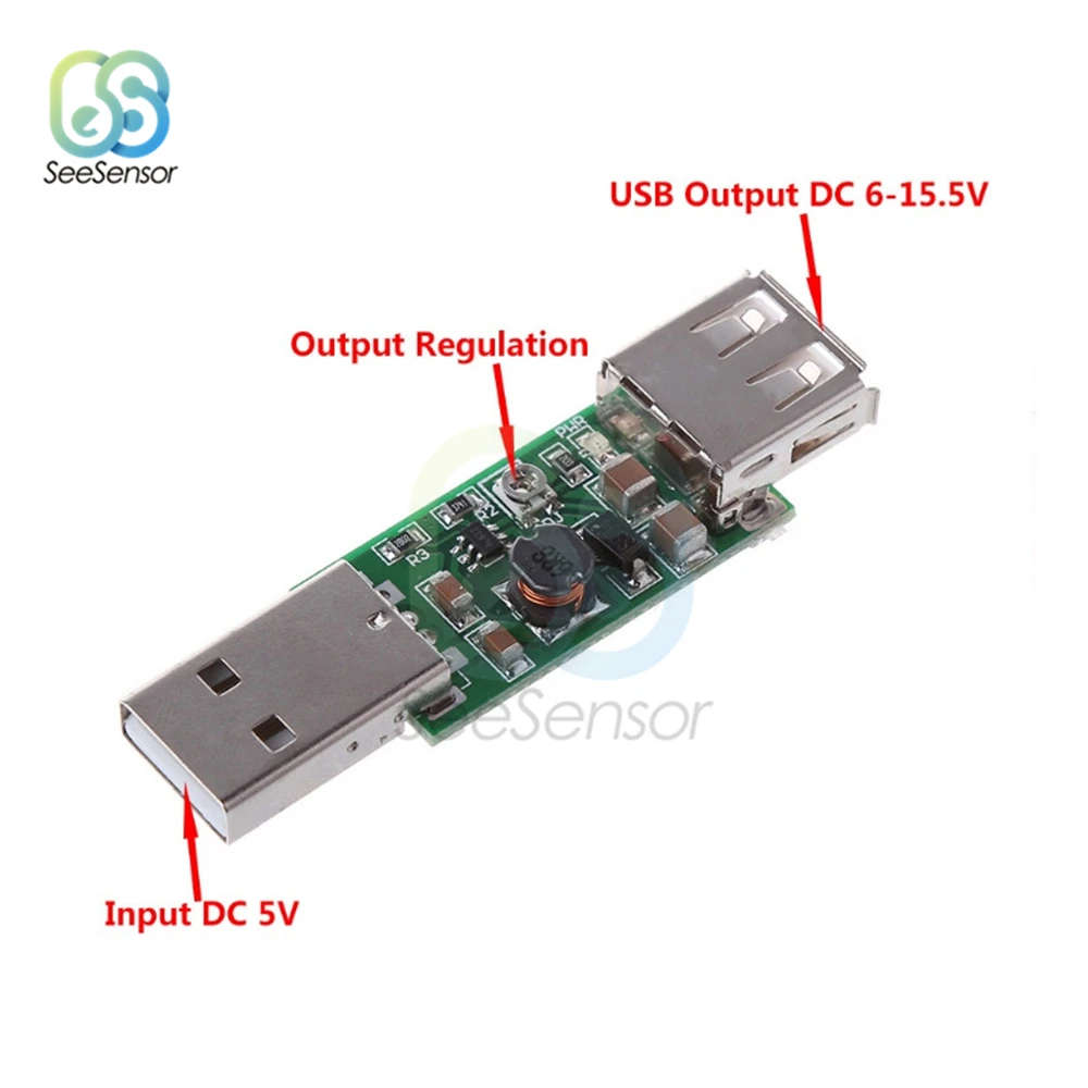 

DC-DC USB 5V to 6-15V Step Up Boost Converter Voltage Inverters Module Adjustable Voltage Board Output DC 6V 7V 8V 9V 12V