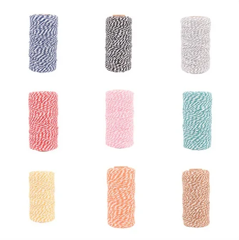 New 1 Roll 100 Metres Cotton Bakers Twine String Rope 9 Colors Rustic Country Craft Cord
