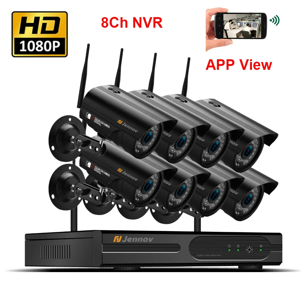 

8Ch Security Camera System Wireless Video Surveillance Kit ip Set CCTV System 1080P 2MP Camera Surveillance Outdoor Night Vision