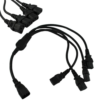 

High Quality IEC 320 C14 Male Plug to 4XC13 Female Y Type Splitter Power Cord C14 to 4*C13 250V/10A one devide four power cable