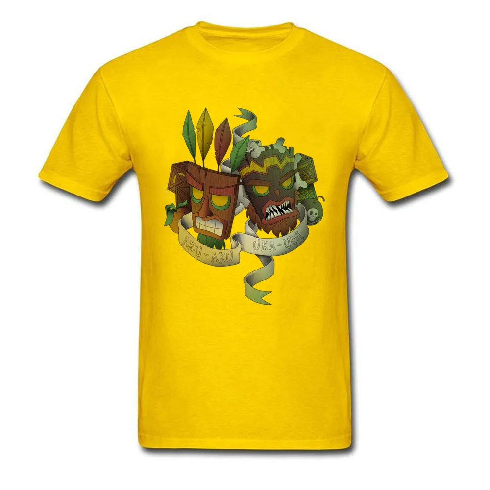 aku uka brothers 7215 Top T-shirts Short Sleeve Casual Newest Mens NEW YEAR DAY Tops & Tees Casual Tee-Shirts O Neck Pure Cotton aku uka brothers 7215 yellow