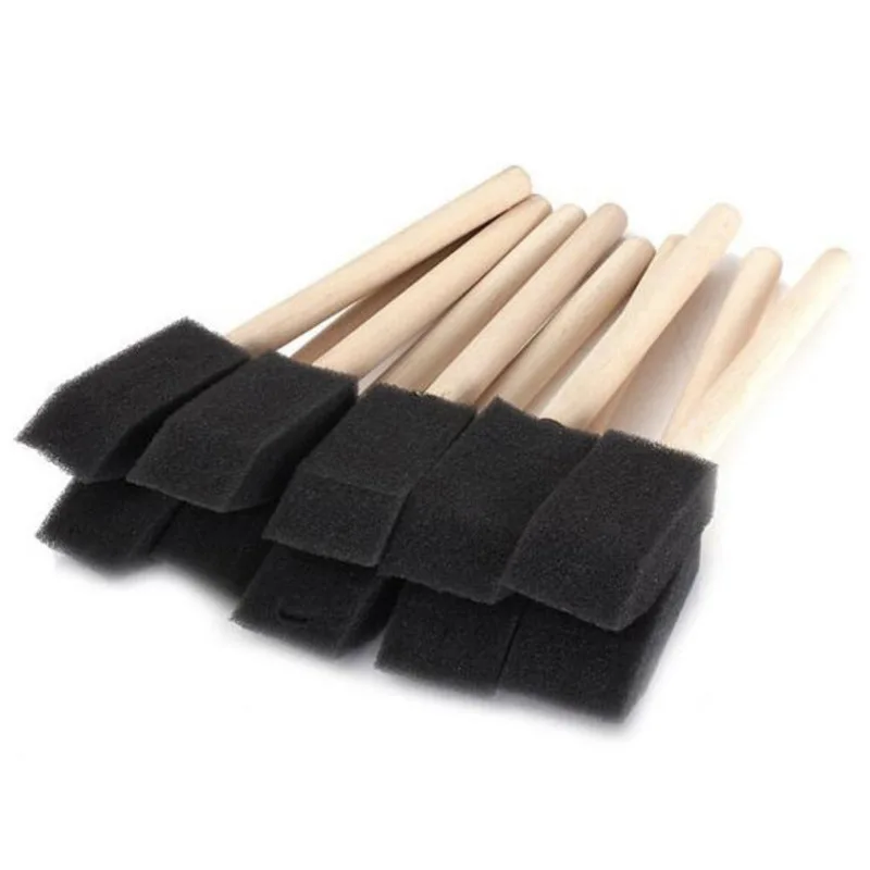 

6 Pcs/set Crafts Drawing Watercolor Pen Painting Brushes Nylon Hair White Wooden Handle Cross-Border Single Black Sponge Brush