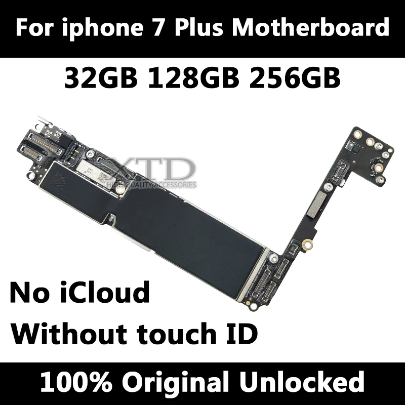 Original For iphone 7 Plus Mother board 32GB 128GB 256GB For iphone 7Plus Motherboard with Touch ID