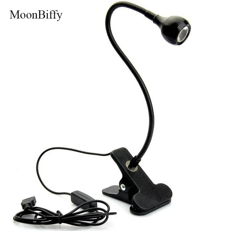 

1Pc Wholesale Dropshipping MOONBIFFY USB Rechargeble LED Night Light Clip-on Flexible Reading Light Bed Table Desk LED Book Lamp
