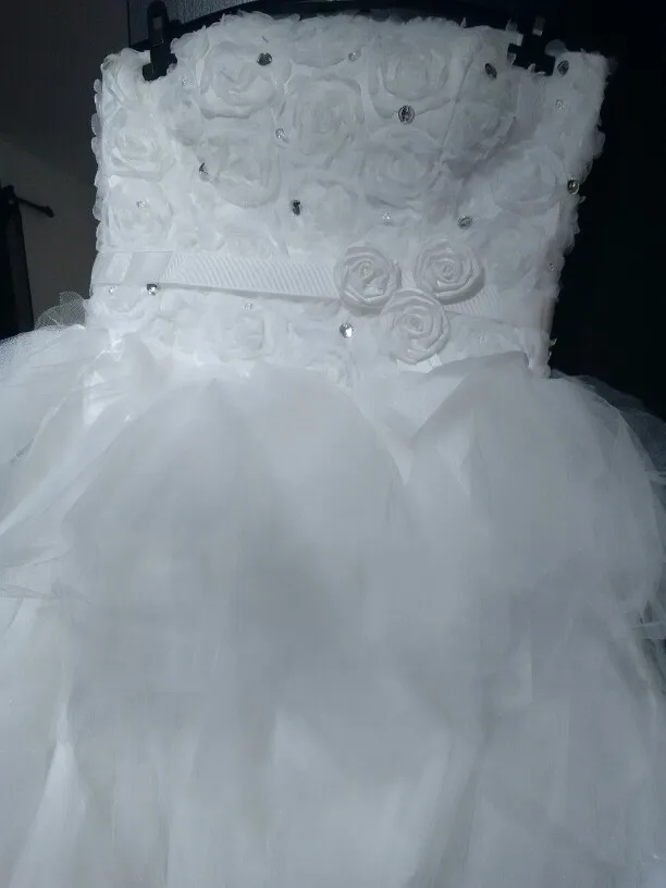 Низкая цена 2 015 невеста Royal Princess свадебное платье короткое поезд формально качества платье венчания конструкция подростках новое прибытие - Цвет: white belt