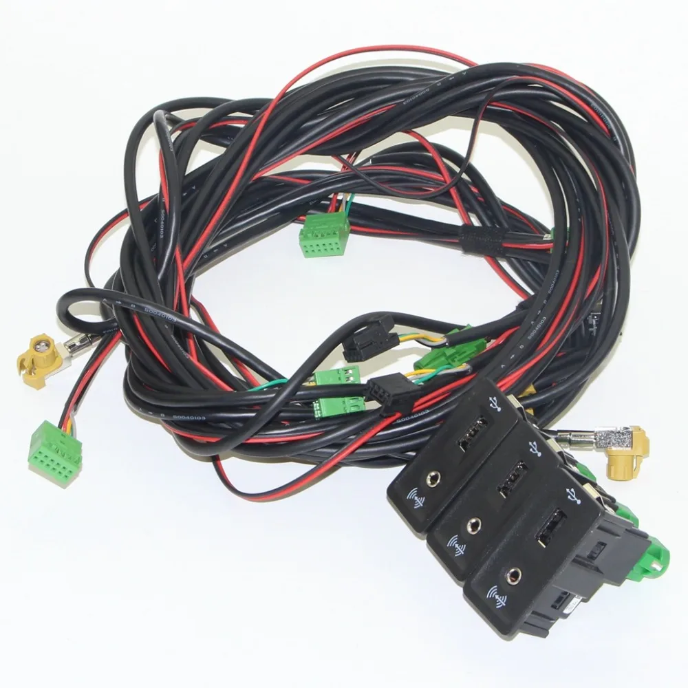 3 Set Car AUX & USB Switch Plug Adapter Cable Harness Pigtail For Golf