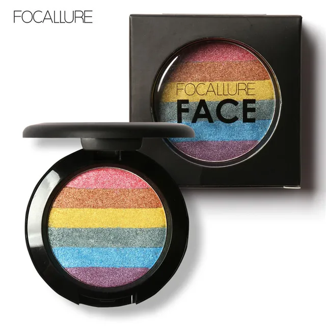 FOCALLURE DIY Rainbow Highlighter Face Brightener Bronzer Contour Kits