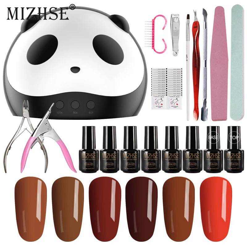 

MIZHSE Manicure Tools Set 7ML Hybrid Varnish Gel Nail Polish Soak OFF Top Base All For Nails UV Semi Permanent Cuticle Primer